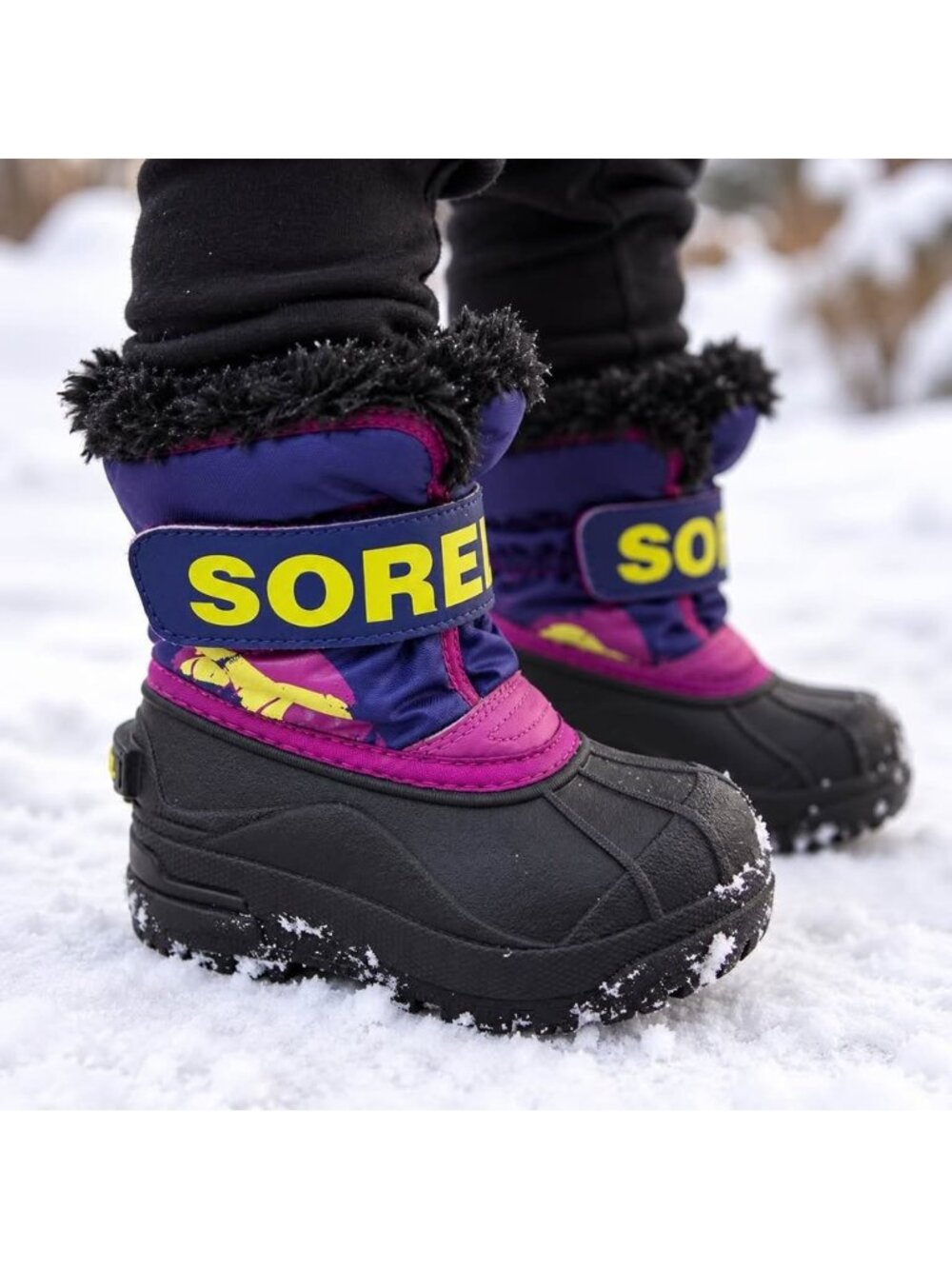 Sorel Snow Commander Toddler Winter Boots Purple Black Size 7